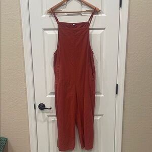 Chic Red Overalls